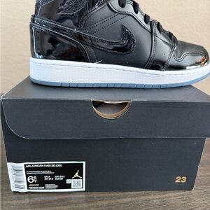 Jordan Kids Glossy Black Sneakers